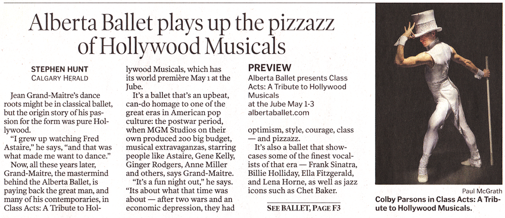 Alberta Ballet Class Acts performance Calgary 2014